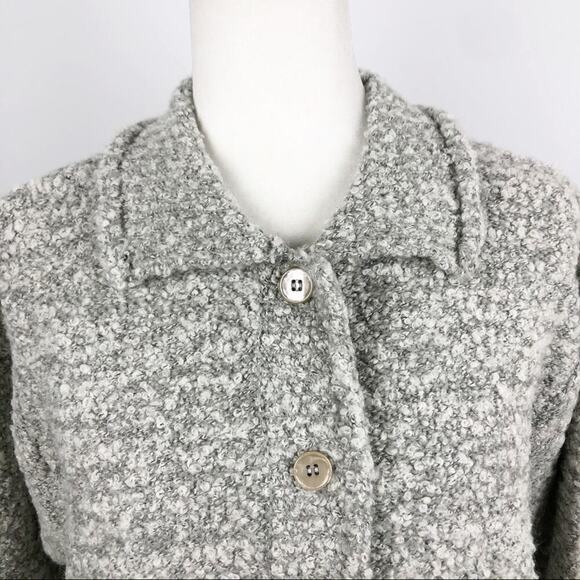 Le Moda Gray Wool Blend Button Up Coat Large - Picture 3 of 16